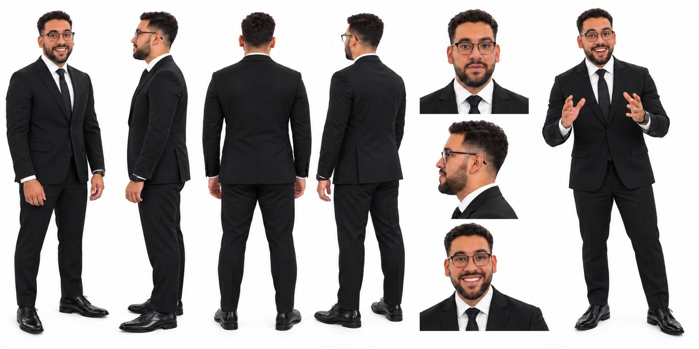 Hoja de personaje con traje negro