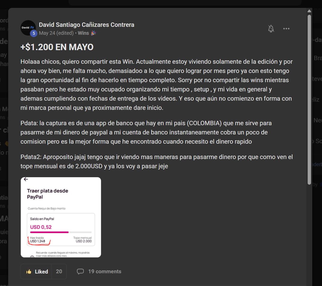 Captura real de la comunidad de Viegas Academy