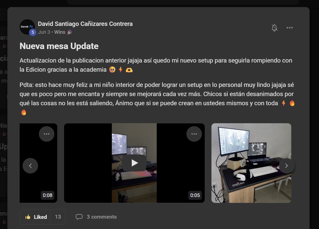 Captura real de la comunidad de Viegas Academy